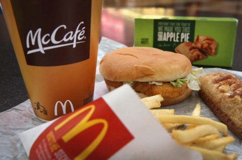 A McDonald's McChicken sandwich