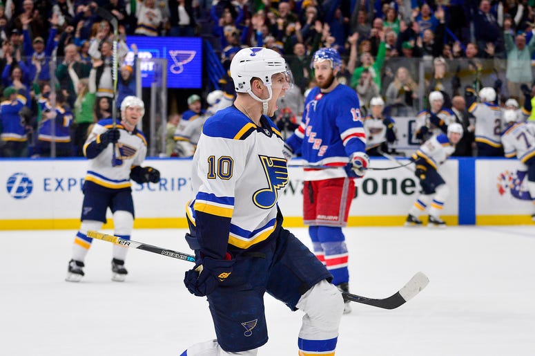 St. Louis Blues goal celebration. St. Louis Blues goal celebration.
