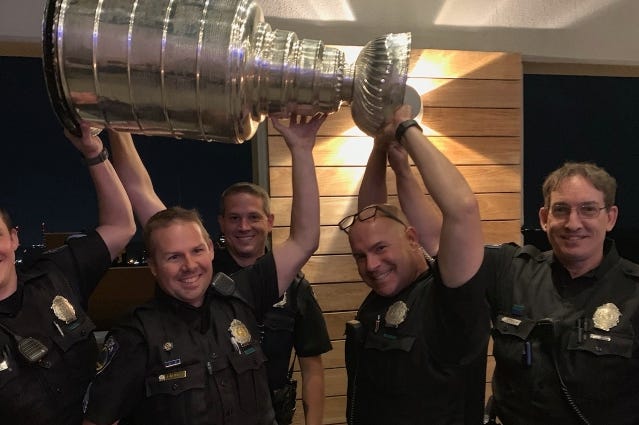 Clayton police officers and Stanley Cup