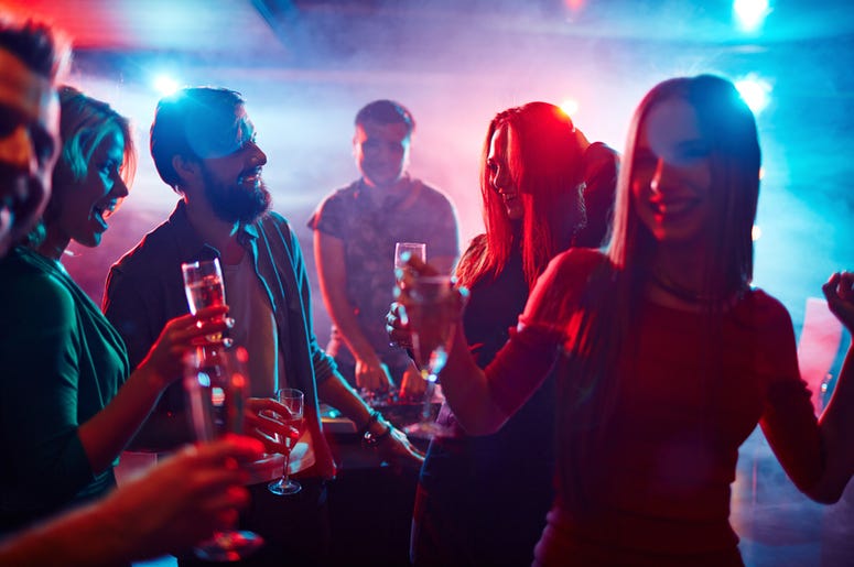 Toasting at party