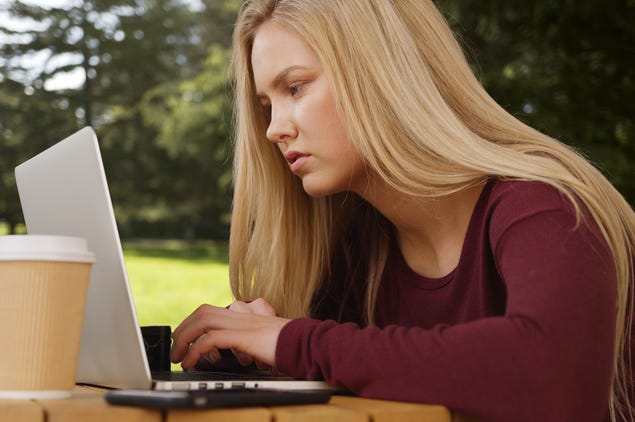 Girl Looking at Computer Girl Looking at Computer