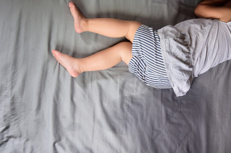Child wets the bed.