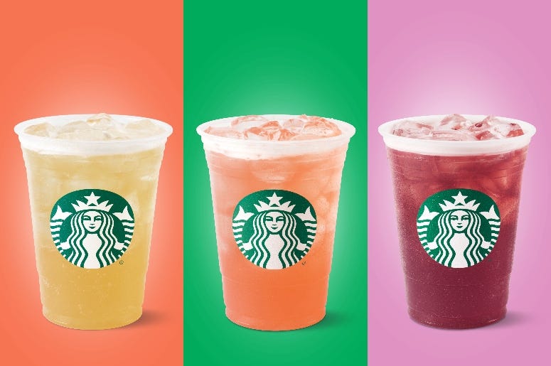 Starbucks iced tea lemonades
