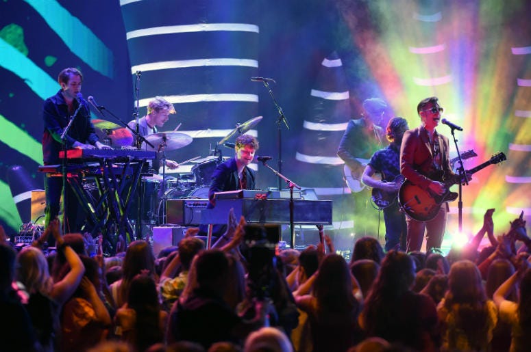 Foster the People onstage at TEEN CHOICE 2018 Foster the People onstage at TEEN CHOICE 2018