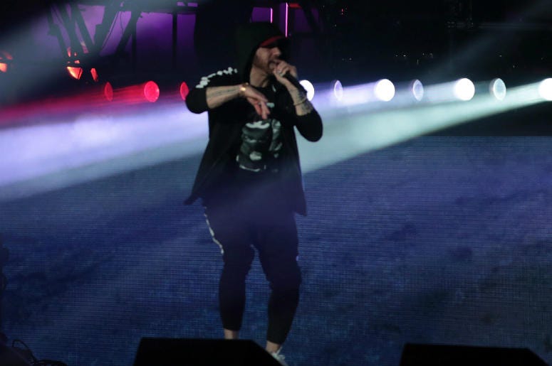 Eminem Eminem performs at the Coachella Valley music and Arts Festival at Empire Polo Club.