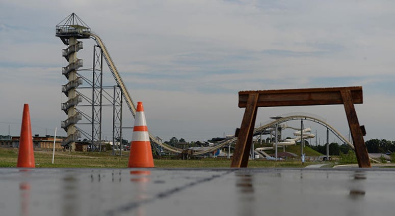 Verruckt water slide at the Schlitterbahn water park in Kansas City, Kan.