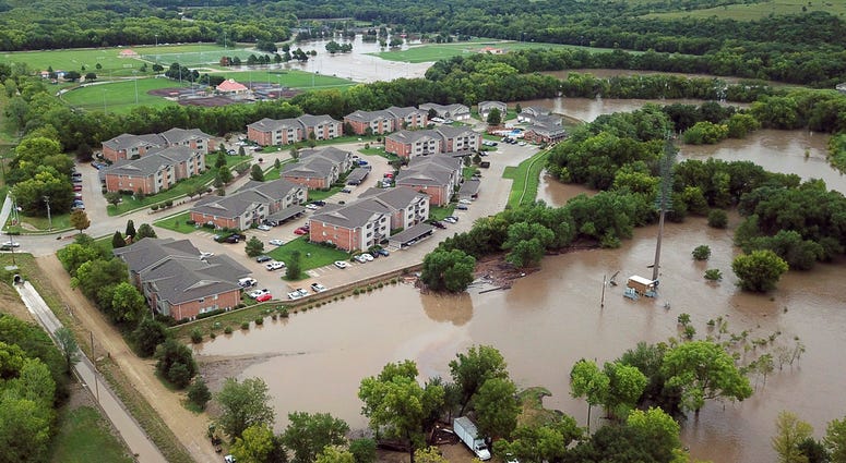 Flooding near a residential area in Manhattan