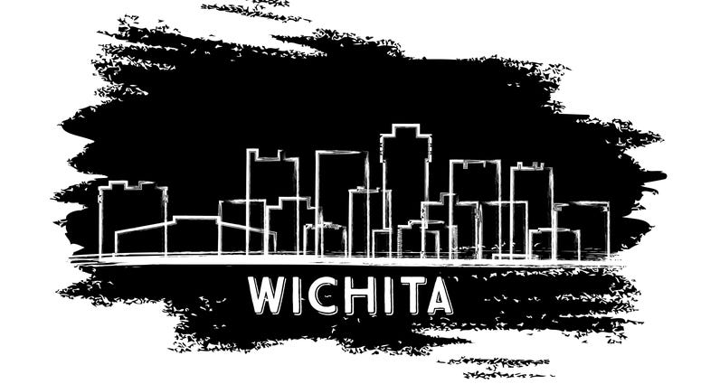 Wichita Kansas city skyline silhouette