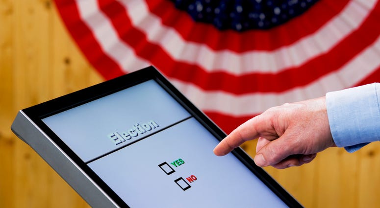 Hand over electronic voting machine
