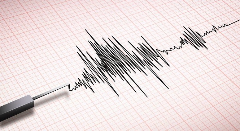Earthquake frequency wave graph