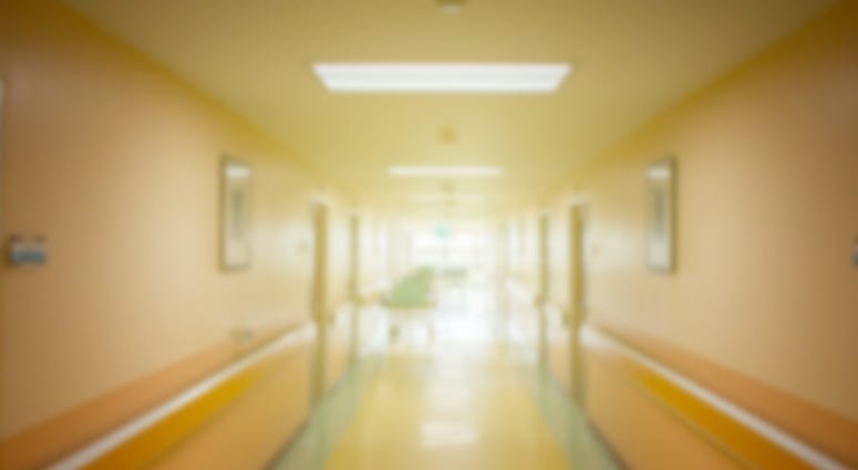 Blurred image of the corridor of a medical facility