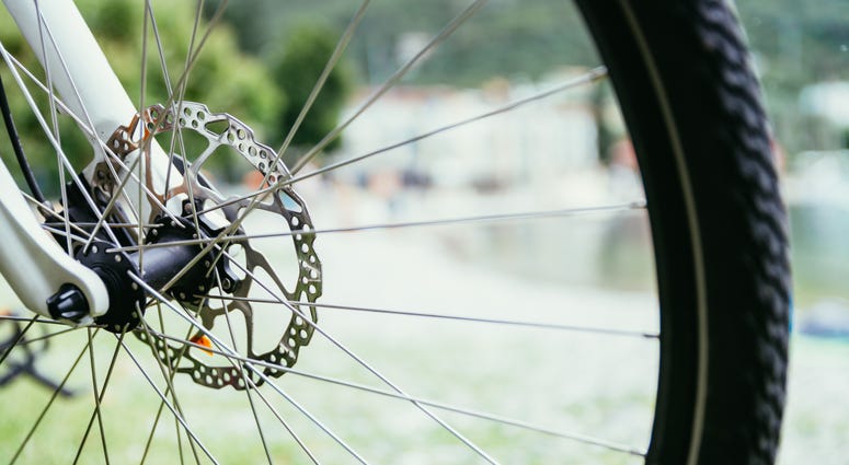 Close up of a bike tire