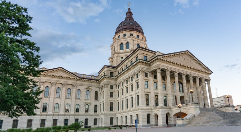 Exterior of the Kansas State Capital Building in Topeka, Kansas