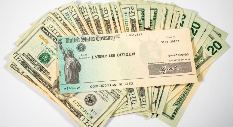Illustration of the federal stimulus payment check from the IRS