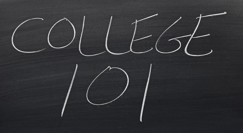 The words "College 101" on a blackboard in chalk