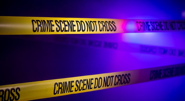 Crime scene fenced with ribbons