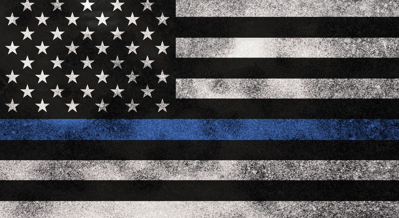 An American flag symbolic of support for law enforcement.