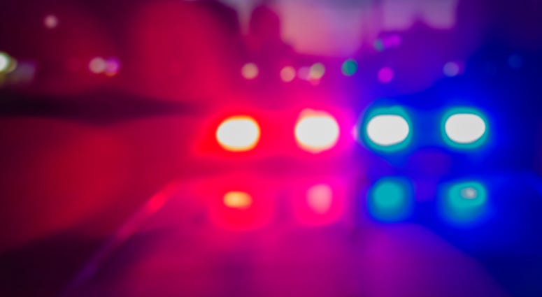 Lights of police car in night time