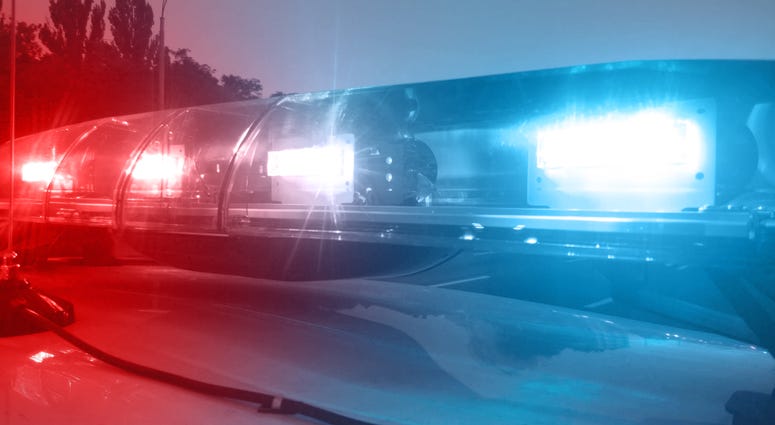 Emergency vehicle lights flashing