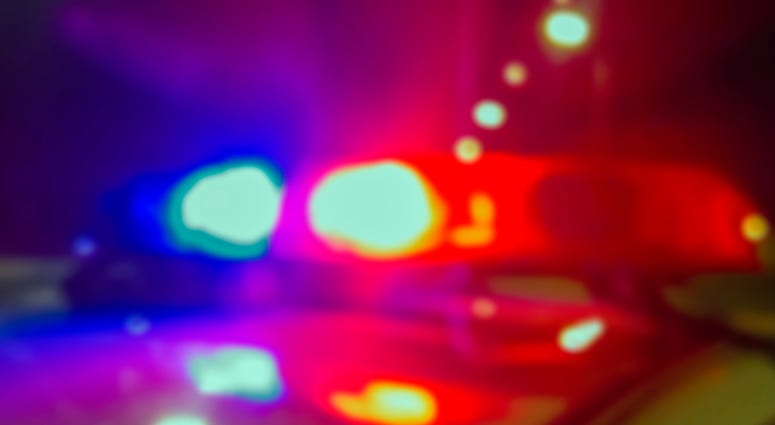police lights at night