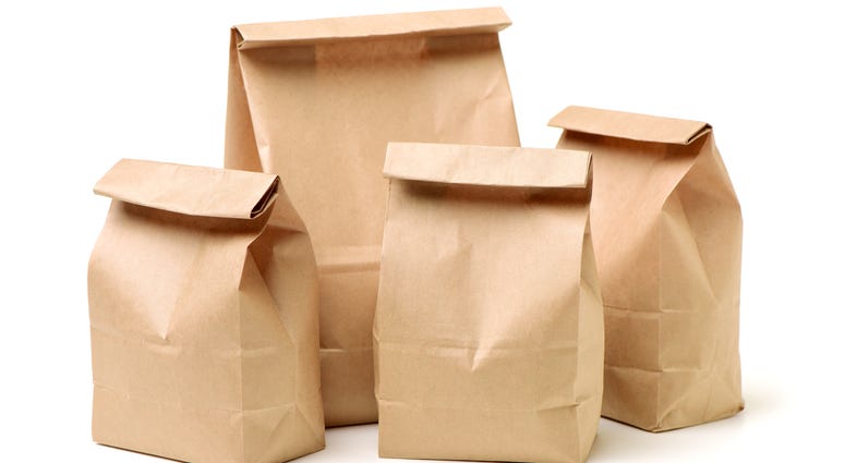 Lunch bag on white background