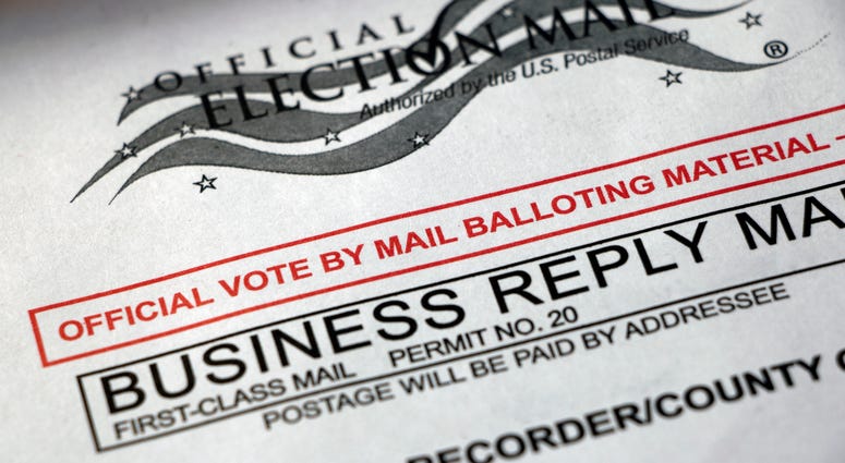 Closeup of a Vote by Mail envelope