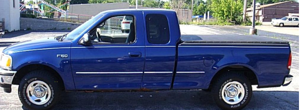 1998 Blue Ford F150, like the one missing man may be driving.