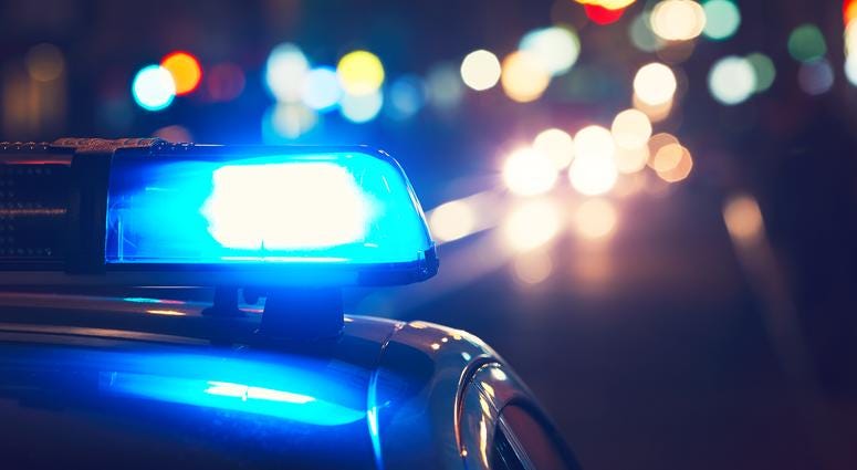 police lights at night