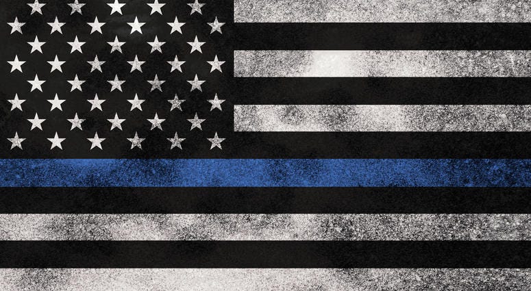 An American flag symbolic of support for law enforcement.