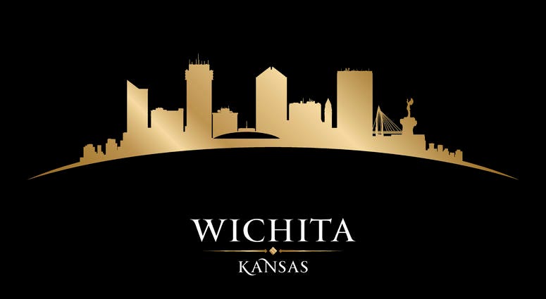 Wichita Kansas city skyline silhouette