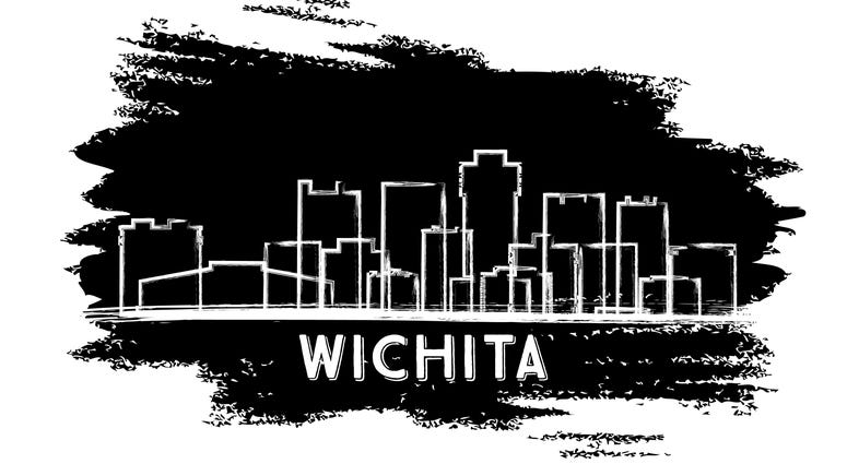 Wichita Kansas city skyline silhouette