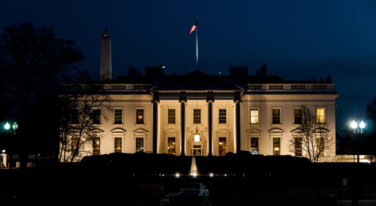 The Whitehouse in Washington DC illuminated after dark