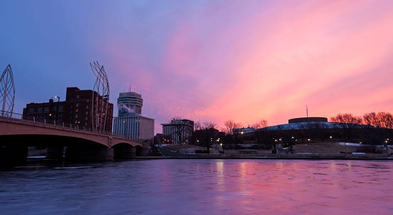 Wichita, Kansas - downtown buidlings across Arkansas River