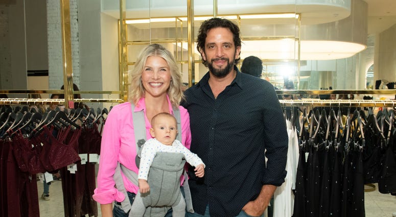 Amanda Kloots and Nick Cordero attend the Beyond Yoga x Amanda Kloots Collaboration Launch Event on August 27, 2019 in New York City.