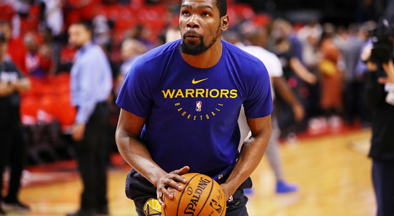 Kevin Durant shoots during warmups. (Gregory Shamus/Getty Images) Kevin Durant