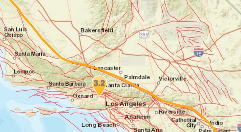 Los Angeles earthquake map