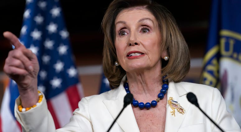 Speaker of the House Nancy Pelosi, D-Calif., meets with reporters during her weekly news conference at the Capitol in Washington, Thursday, Dec. 5, 2019.