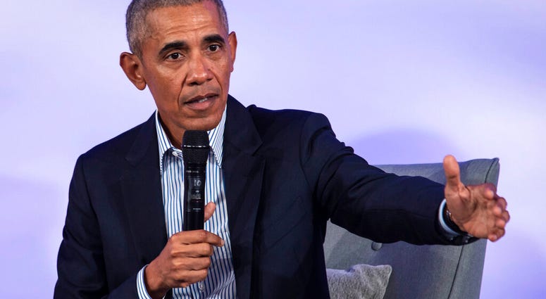 In this Oct. 29, 2019, file photo, former President Barack Obama speaks during the Obama Foundation Summit at the Illinois Institute of Technology in Chicago.