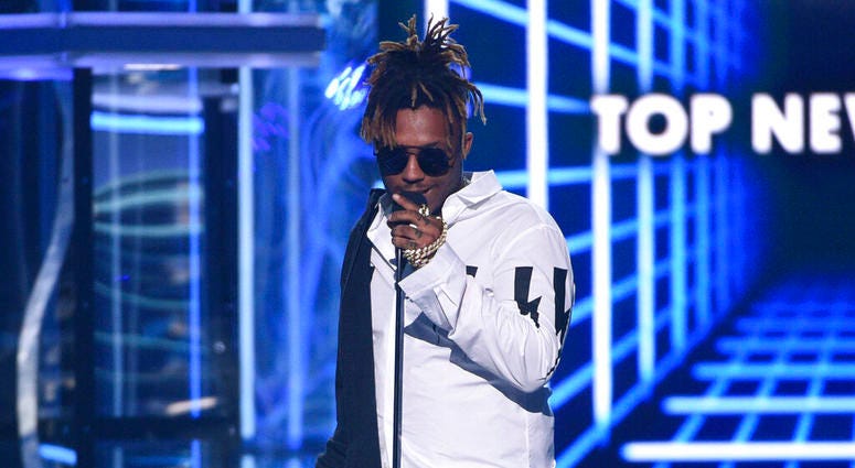 Juice WRLD accepts the award for top new artist at the Billboard Music Awards at the MGM Grand Garden Arena in Las Vegas.
