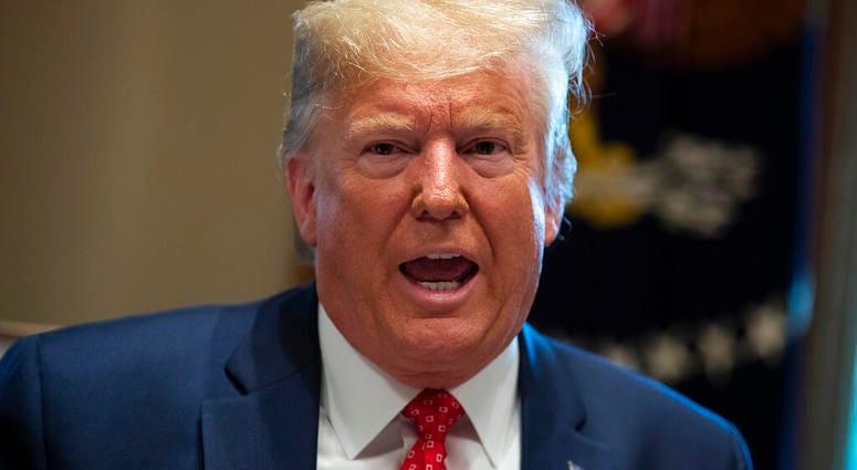 President Donald Trump speaks during a cabinet meeting at the White House, Tuesday, Nov. 19, 2019, in Washington.