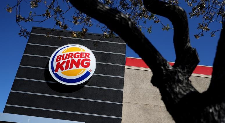 A sign outside a Burger King restaurant