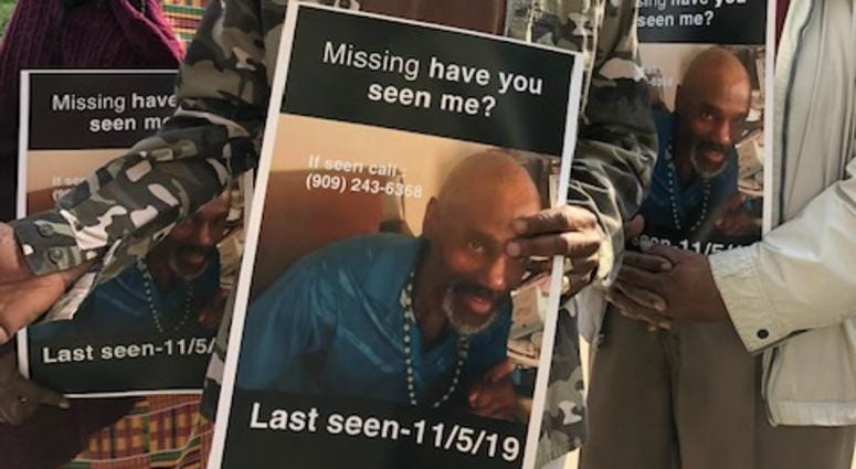 a man with severe dementia missing for two weeks
