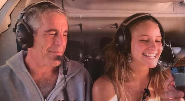 Attorney Gloria Allred provided this picture of Jeffrey Epstein and her client Teala Davis during a news conference, Thursday, Nov. 21, 2019, in New York, about the filing of a lawsuit against the estate of Epstein.