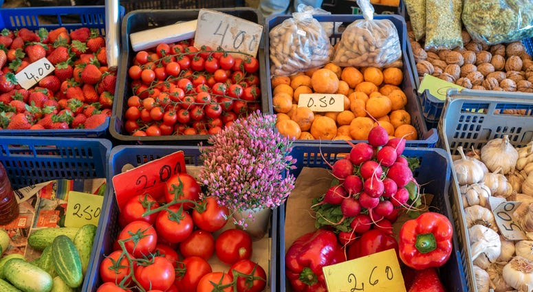 vegetables at a farmers market