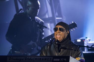 Apr 27, 2018; Montgomery, USA; Stevie Wonder performs during the Concert for Peace and Justice at Riverwalk Amphitheatre. Mandatory Credit: Mickey Welsh/Advertiser via USA TODAY NETWORK
