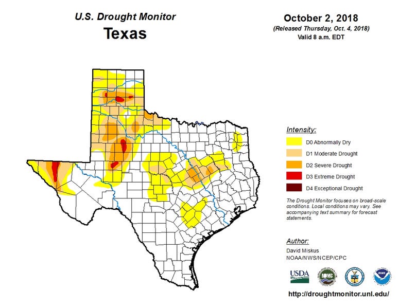 Texas Drought Map Texas Drought Map