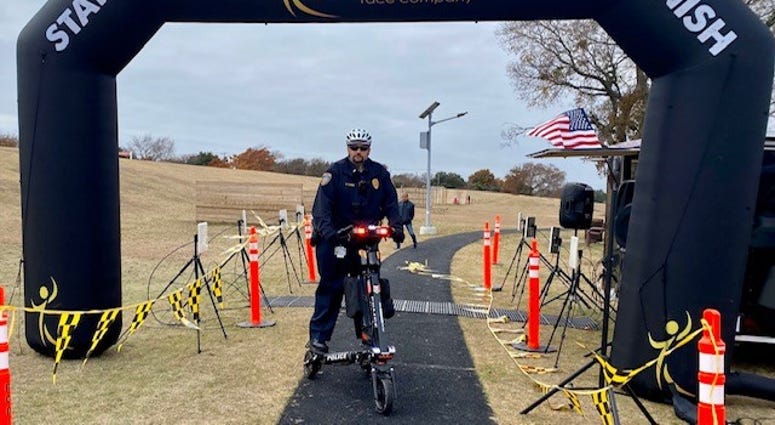 DCCCD Police Lt. Keith Clicque on Trikke DCCCD Police Lt. Keith Clicque on Trikke