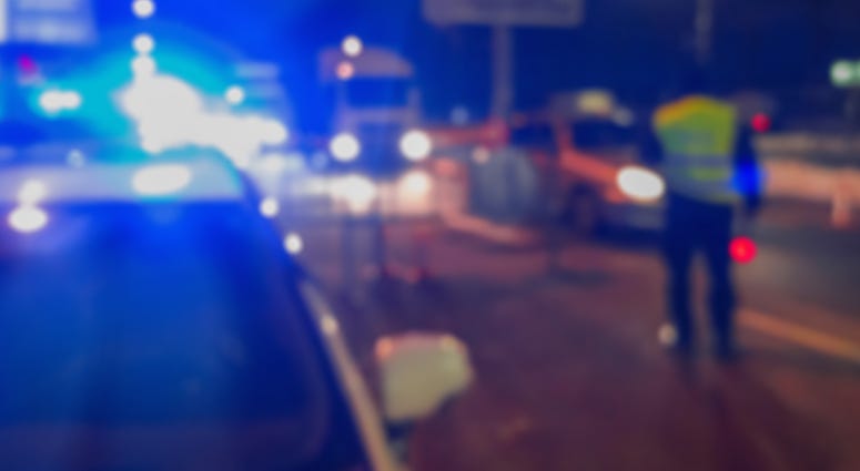police car lights and police officer police car lights and police officer