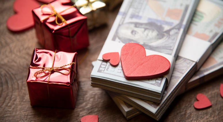 Valentine's day and money business concept Valentine's day and money business concept