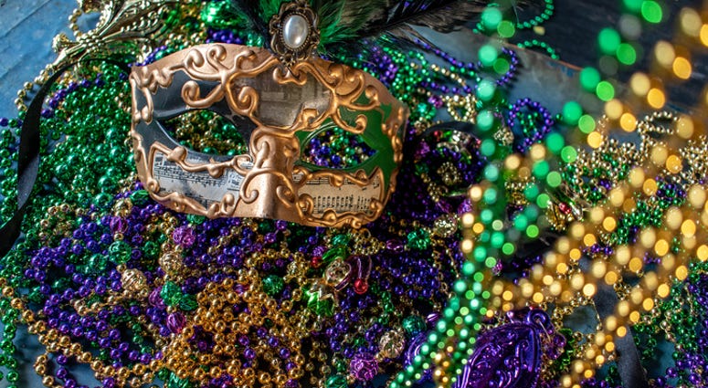 mardi gras mask and beads mardi gras mask and beads